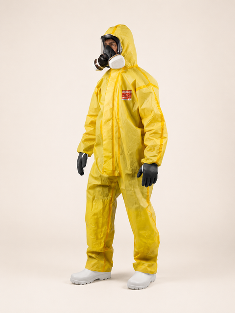 Chemický overal OxyChem C410 — typ 3B/4B, žltý