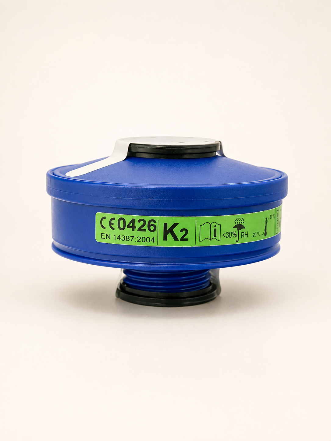 Nízky modrý filter K2 Spasciani 200 proti čpavku so závitom Rd 40