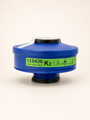 Nízky modrý filter K2 Spasciani 200 proti čpavku so závitom Rd 40
