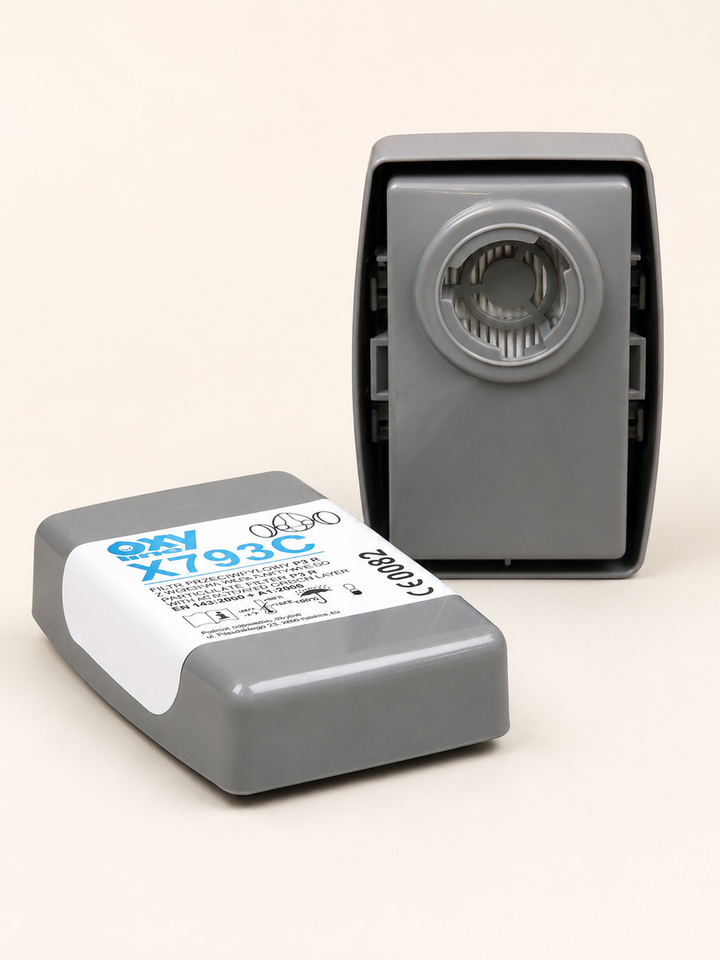 Filter P3 s aktívnym uhlím Oxyline X793C — cartridge, bajonet, pár