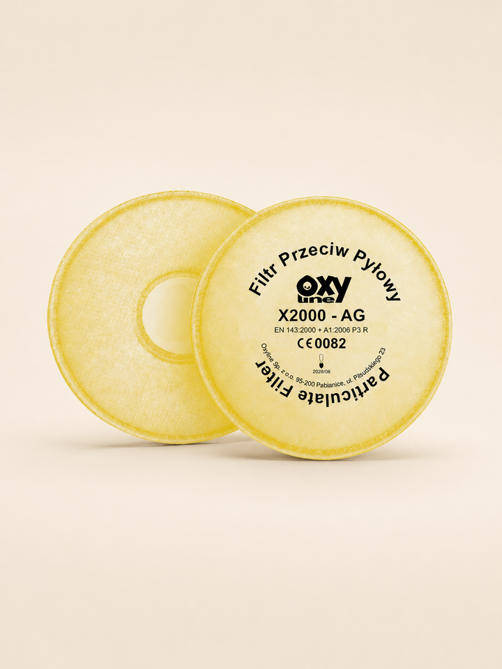 Okrúhly filter P3 s aktívnym uhlím Oxyline X2000-AG — bajonet, pár